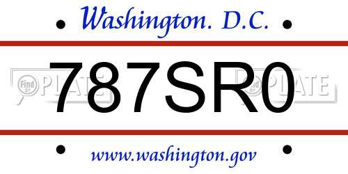 787SR0 District Of Columbia License Plate