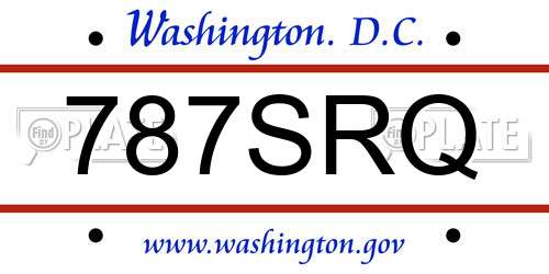 787SRQ District Of Columbia License Plate