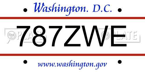 787ZWE District Of Columbia License Plate