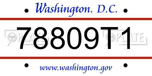78809T1 District Of Columbia License Plate