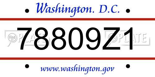 78809Z1 District Of Columbia License Plate