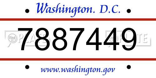 7887449 District Of Columbia License Plate