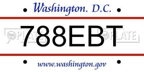 788EBT District Of Columbia License Plate