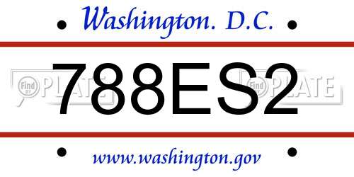 788ES2 District Of Columbia License Plate