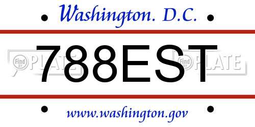 788EST District Of Columbia License Plate