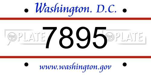 7895 District Of Columbia License Plate