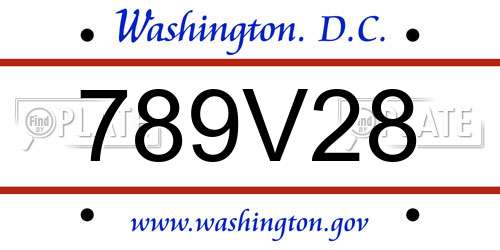 789V28 District Of Columbia License Plate