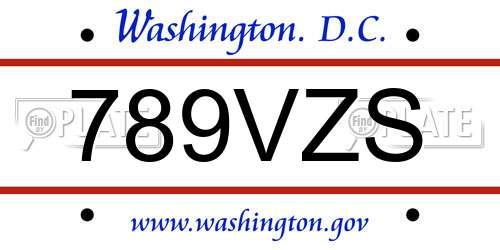 789VZS District Of Columbia License Plate