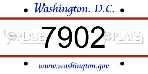 7902 District Of Columbia License Plate