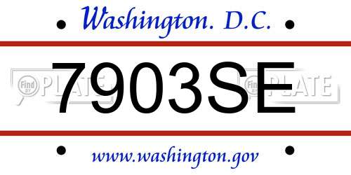 7903SE District Of Columbia License Plate