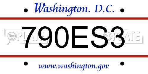 790ES3 District Of Columbia License Plate