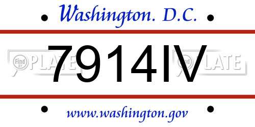 7914IV District Of Columbia License Plate