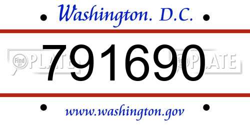 791690 District Of Columbia License Plate