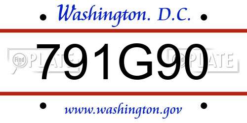 791G90 District Of Columbia License Plate