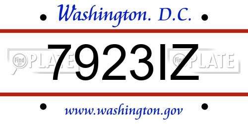 7923IZ District Of Columbia License Plate