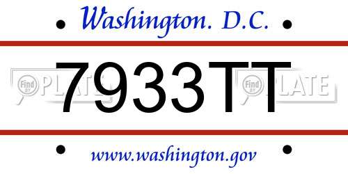 7933TT District Of Columbia License Plate