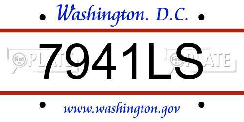 7941LS District Of Columbia License Plate