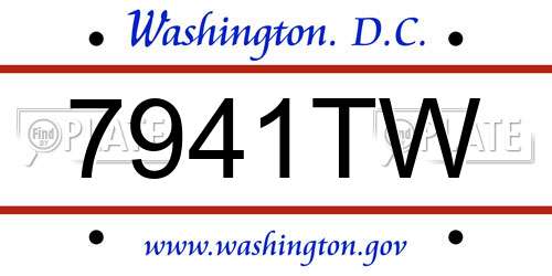7941TW District Of Columbia License Plate