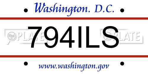 794ILS District Of Columbia License Plate