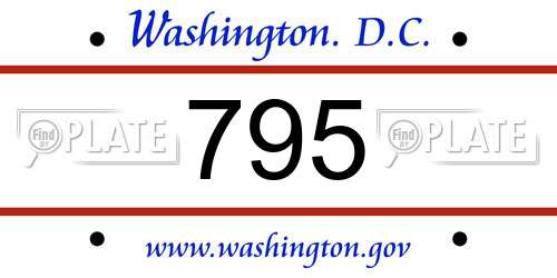 795 District Of Columbia License Plate
