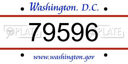 79596 District Of Columbia License Plate