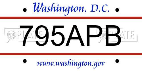 795APB District Of Columbia License Plate