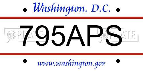 795APS District Of Columbia License Plate
