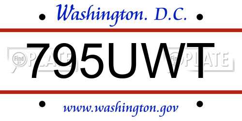 795UWT District Of Columbia License Plate
