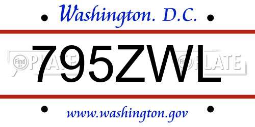 795ZWL District Of Columbia License Plate