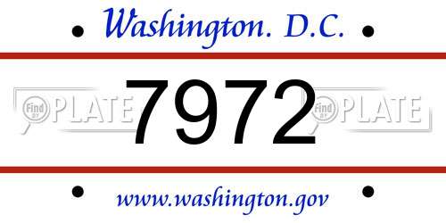 7972 District Of Columbia License Plate