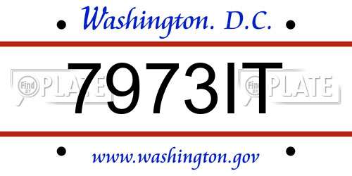 7973IT District Of Columbia License Plate