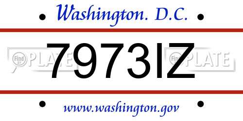 7973IZ District Of Columbia License Plate