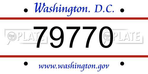 79770 District Of Columbia License Plate
