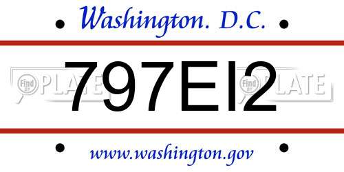 797EI2 District Of Columbia License Plate