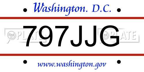 797JJG District Of Columbia License Plate