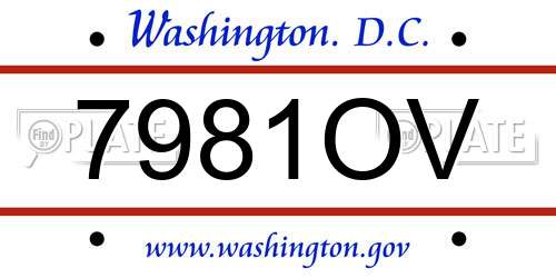 7981OV District Of Columbia License Plate