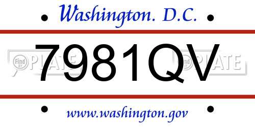 7981QV District Of Columbia License Plate