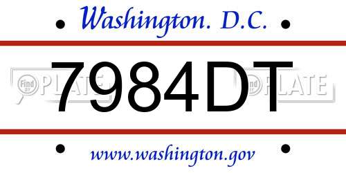 7984DT District Of Columbia License Plate