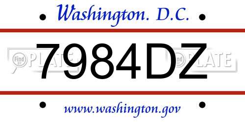 7984DZ District Of Columbia License Plate