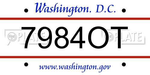 7984OT District Of Columbia License Plate