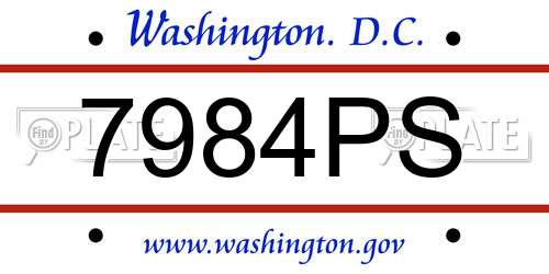 7984PS District Of Columbia License Plate