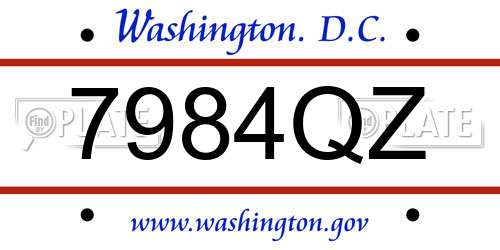 7984QZ District Of Columbia License Plate