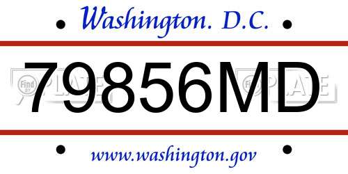 79856MD District Of Columbia License Plate