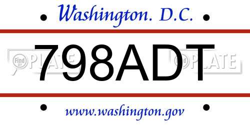 798ADT District Of Columbia License Plate