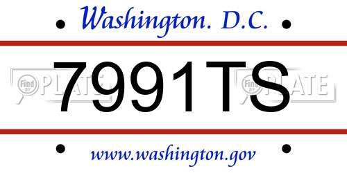7991TS District Of Columbia License Plate