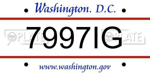 7997IG District Of Columbia License Plate