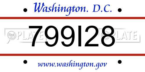 799I28 District Of Columbia License Plate