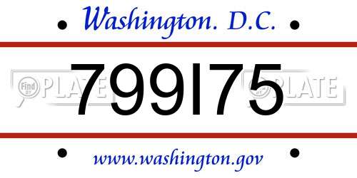 799I75 District Of Columbia License Plate