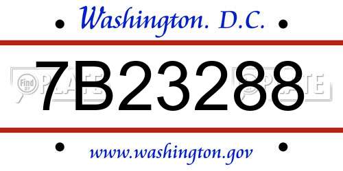 7B23288 District Of Columbia License Plate