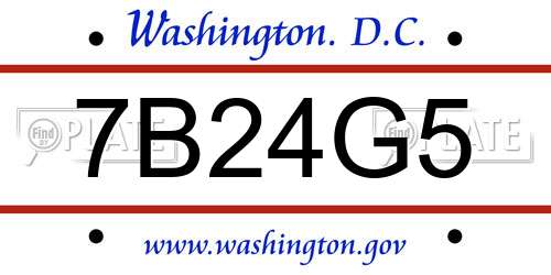 7B24G5 District Of Columbia License Plate